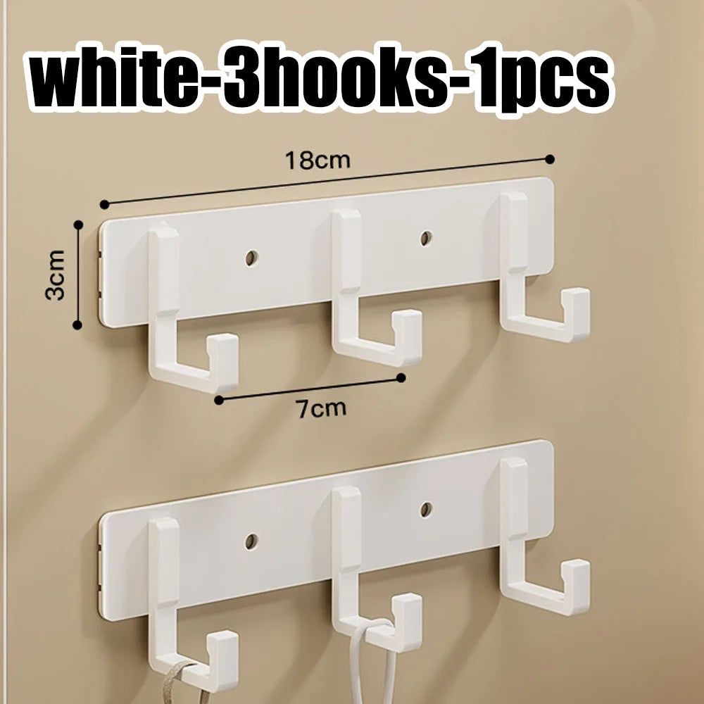 Crochets de Porte Aluminium Sans Perçage - Porte-Vêtements Rangement Chambre Salle de Bain