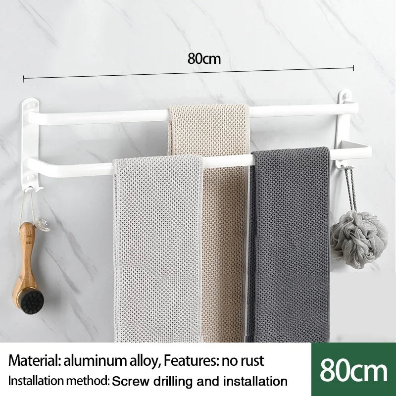Porte-Serviettes Mural 1/2/3 Niveaux - Rangement Multi-Couches Salle de Bain