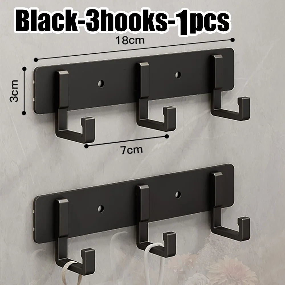 Crochets de Porte Aluminium Sans Perçage - Porte-Vêtements Rangement Chambre Salle de Bain