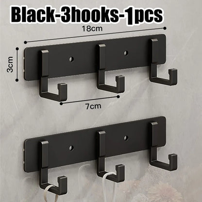 Crochets de Porte Aluminium Sans Perçage - Porte-Vêtements Rangement Chambre Salle de Bain