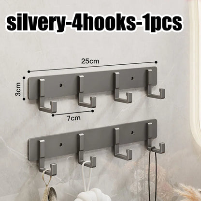 Crochets de Porte Aluminium Sans Perçage - Porte-Vêtements Rangement Chambre Salle de Bain