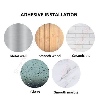 Porte-Papier Toilette Adhésif Mural - Acier Inoxydable Argent Or Noir Salle de Bain Cuisine