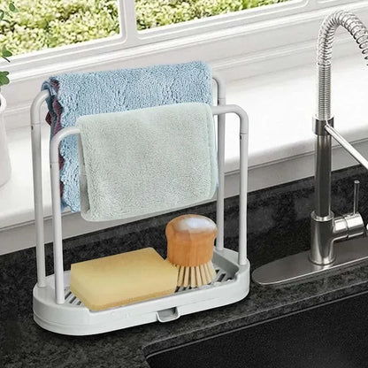 Panier de Drainage Évier avec Support - Porte-Éponge Lavette Organisateur Cuisine
