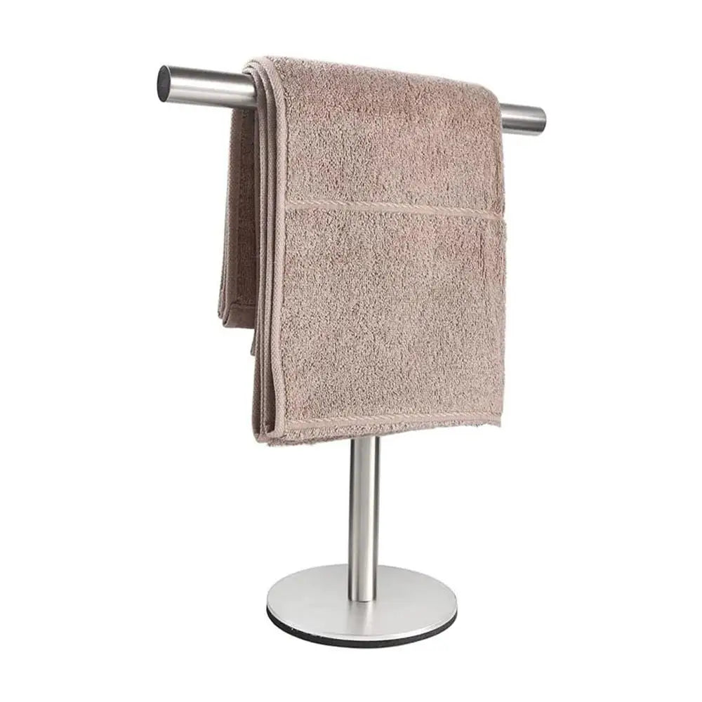 Stainless Steel Towel Rack Free Standing T-Shape Towel Bar Rack Bath Towel Bar Stand For Bathroom Kitchen Vanity Countertop