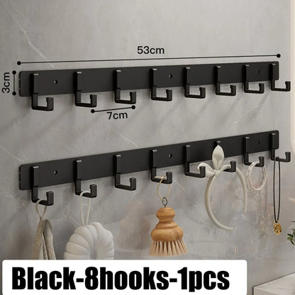 Crochets de Porte Aluminium Sans Perçage - Porte-Vêtements Rangement Chambre Salle de Bain