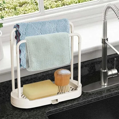 Panier de Drainage Évier avec Support - Porte-Éponge Lavette Organisateur Cuisine