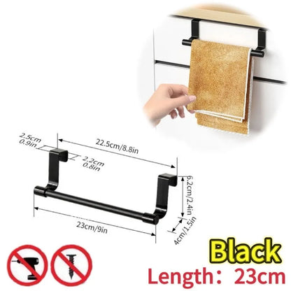 Porte-Serviettes Mural pour Placard Cuisine - Support Torchons Sans Perçage Salle de Bain