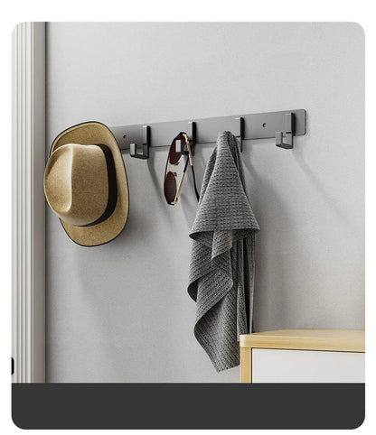 Crochets de Porte Aluminium Sans Perçage - Porte-Vêtements Rangement Chambre Salle de Bain