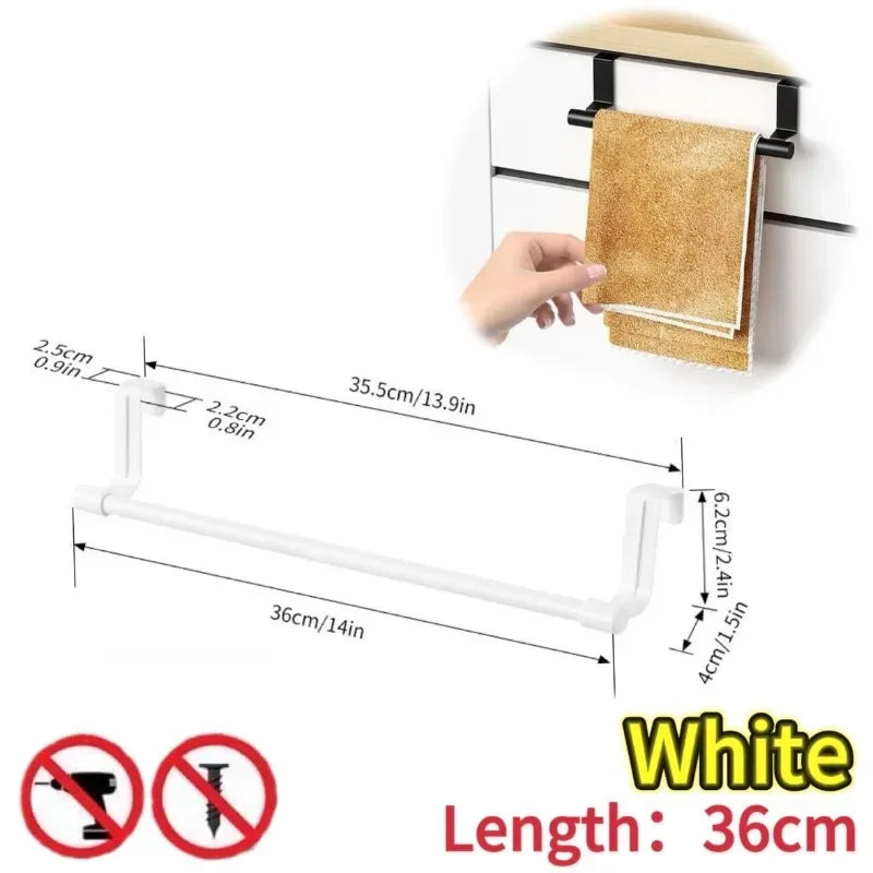 Porte-Serviettes Mural pour Placard Cuisine - Support Torchons Sans Perçage Salle de Bain