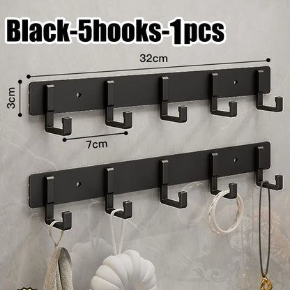 Crochets de Porte Aluminium Sans Perçage - Porte-Vêtements Rangement Chambre Salle de Bain