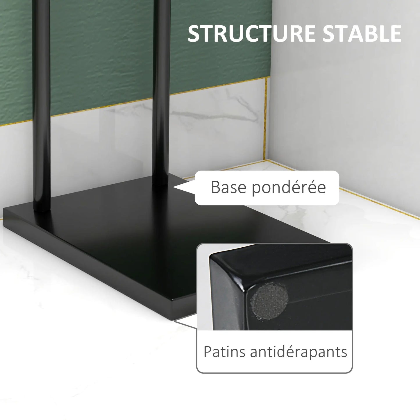 Porte-serviettes sur Pied en Acier Inoxydable