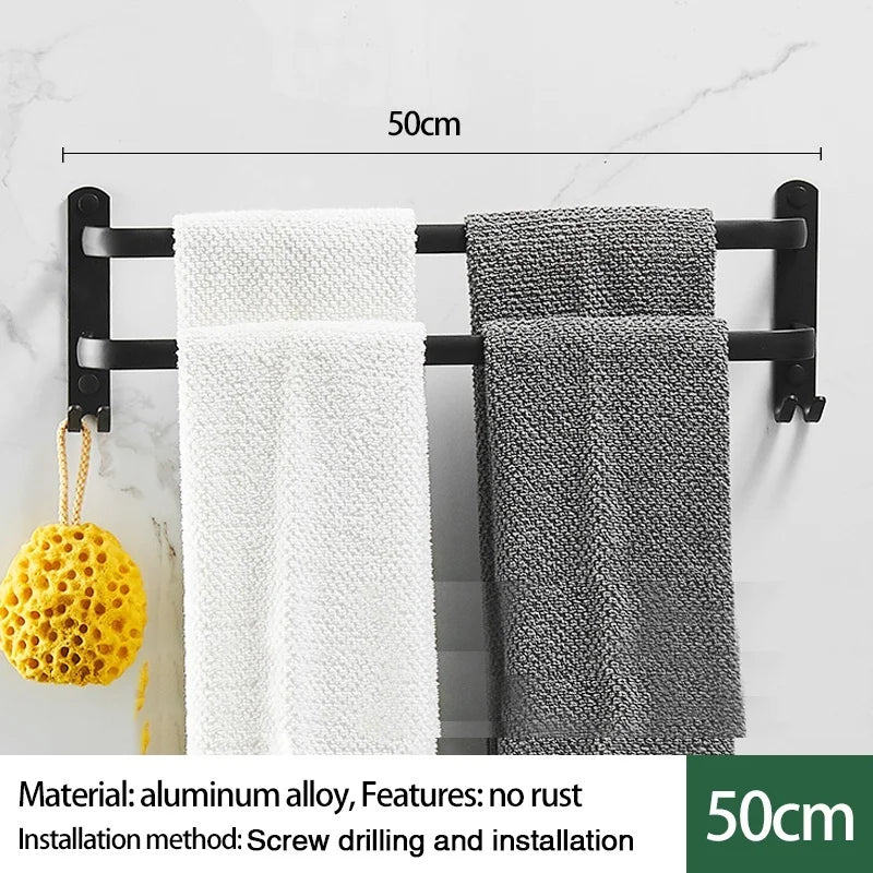 Porte-Serviettes Mural 1/2/3 Niveaux - Rangement Multi-Couches Salle de Bain