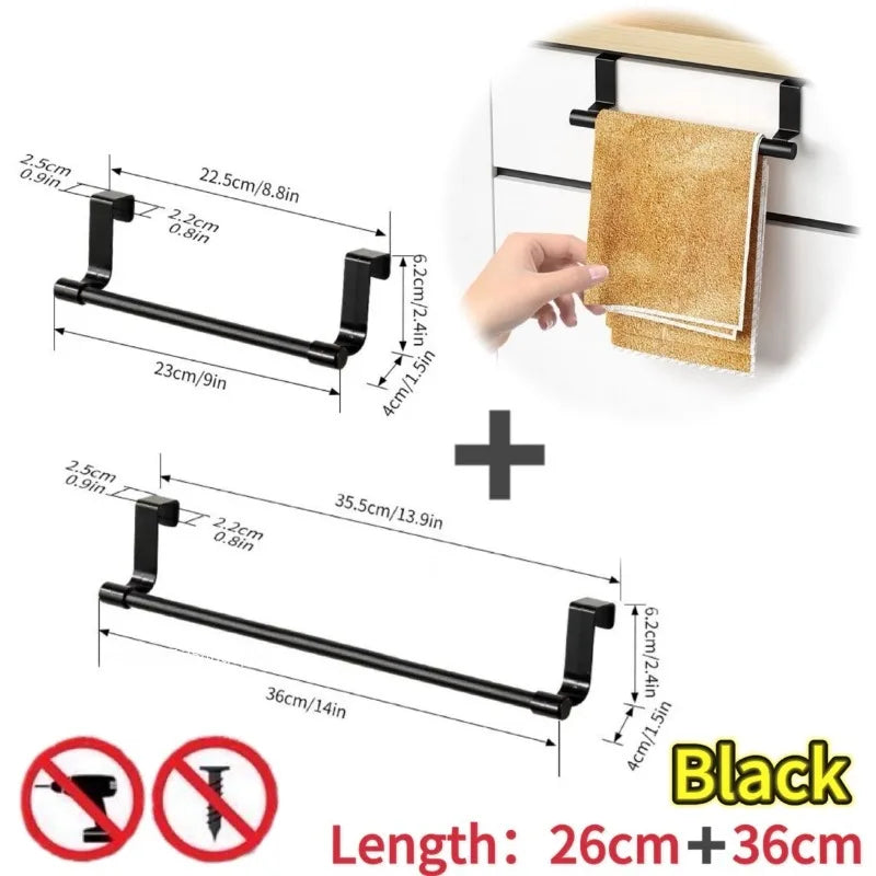 Porte-Serviettes Mural pour Placard Cuisine - Support Torchons Sans Perçage Salle de Bain