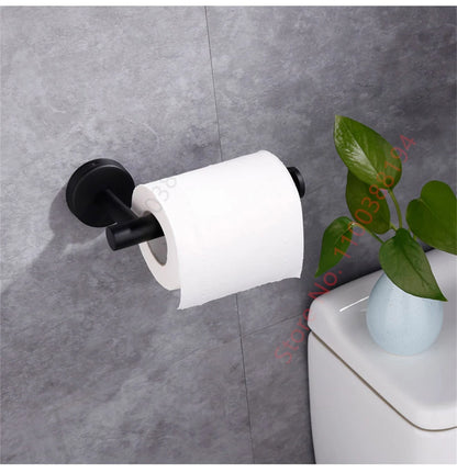 Porte-Papier Toilette Adhésif Mural - Acier Inoxydable Argent Or Noir Salle de Bain Cuisine
