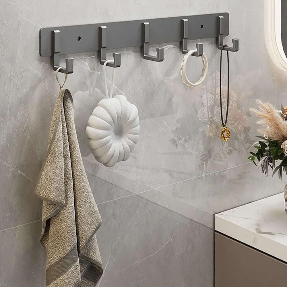 Crochets de Porte Aluminium Sans Perçage - Porte-Vêtements Rangement Chambre Salle de Bain