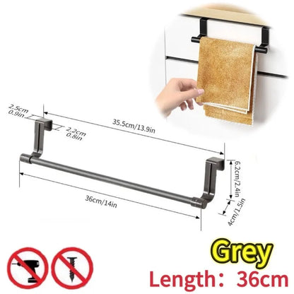 Porte-Serviettes Mural pour Placard Cuisine - Support Torchons Sans Perçage Salle de Bain