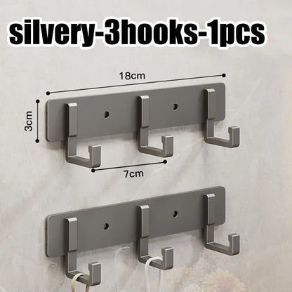 Crochets de Porte Aluminium Sans Perçage - Porte-Vêtements Rangement Chambre Salle de Bain