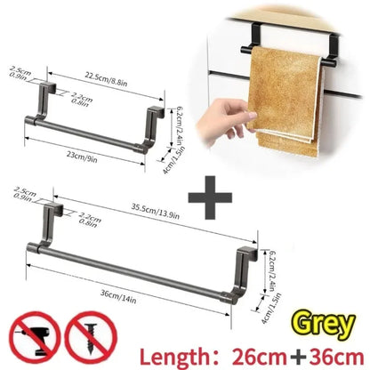 Porte-Serviettes Mural pour Placard Cuisine - Support Torchons Sans Perçage Salle de Bain