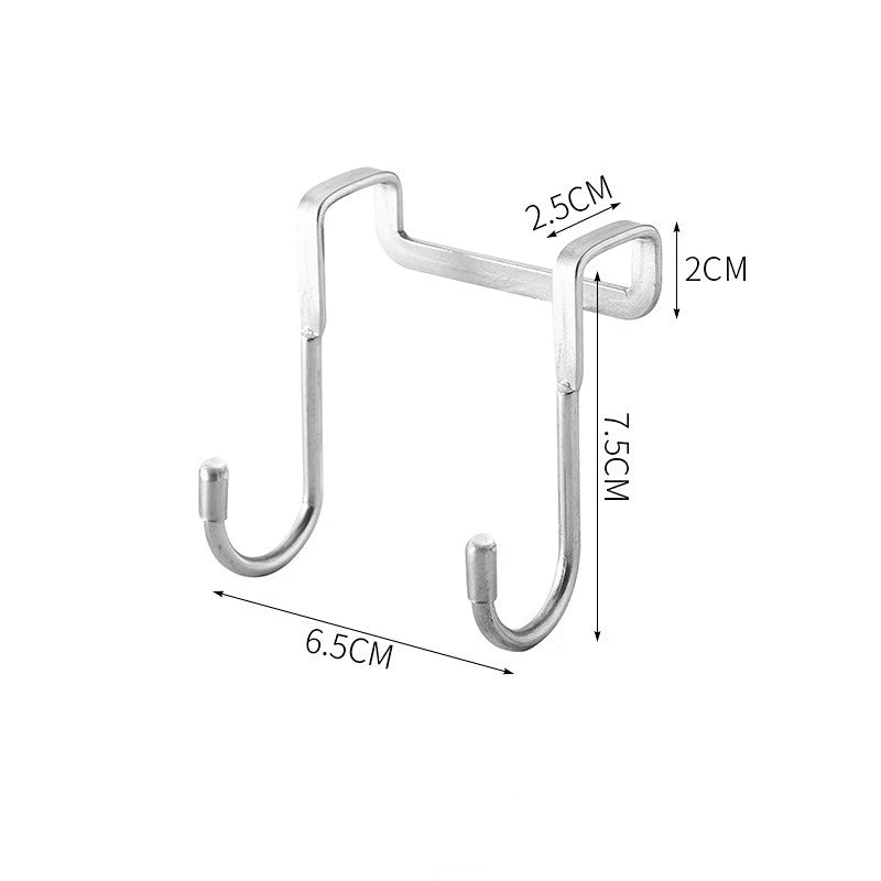 Crochet Double en S Acier Inoxydable 304 Sans Perçage - Porte Placard Cuisine Salle de Bain