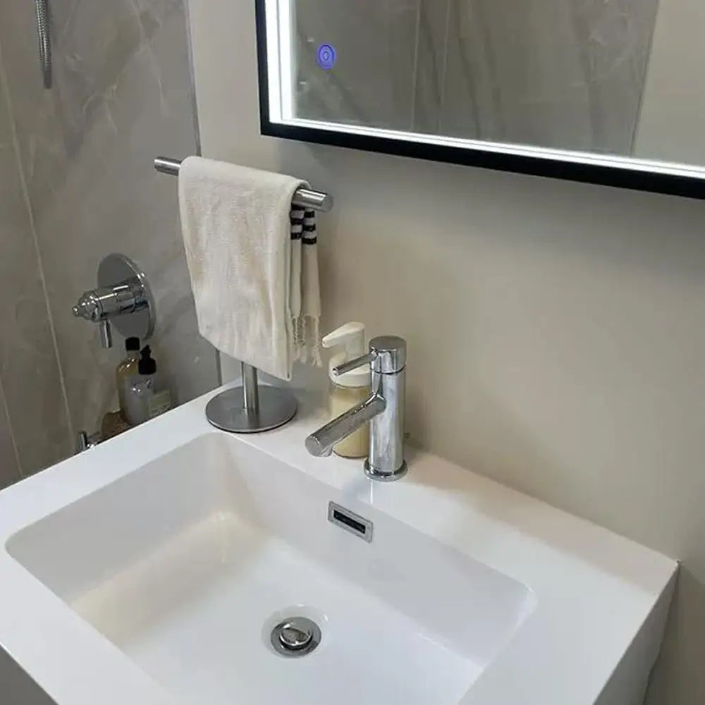 Stainless Steel Towel Rack Free Standing T-Shape Towel Bar Rack Bath Towel Bar Stand For Bathroom Kitchen Vanity Countertop