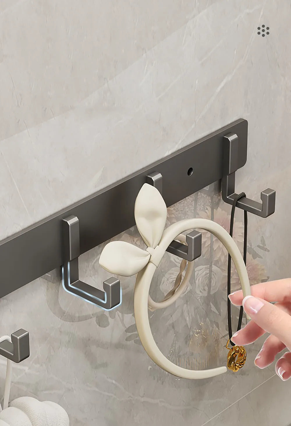 Crochets de Porte Aluminium Sans Perçage - Porte-Vêtements Rangement Chambre Salle de Bain