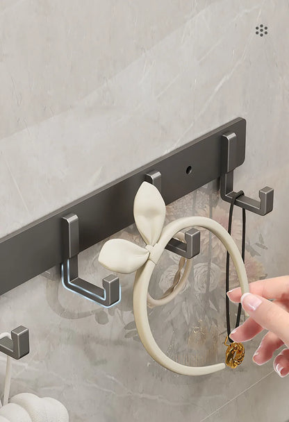 Crochets de Porte Aluminium Sans Perçage - Porte-Vêtements Rangement Chambre Salle de Bain