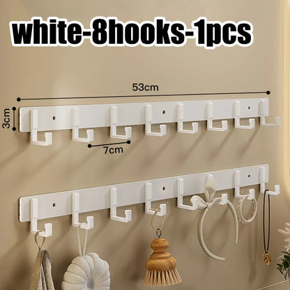 Crochets de Porte Aluminium Sans Perçage - Porte-Vêtements Rangement Chambre Salle de Bain