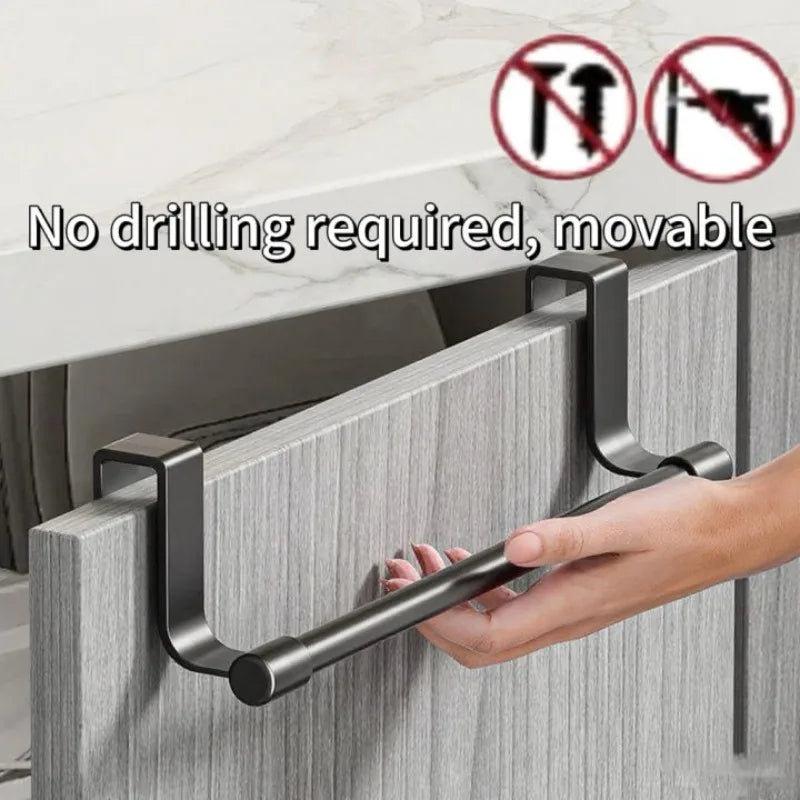 Porte-Serviettes Mural pour Placard Cuisine - Support Torchons Sans Perçage Salle de Bain