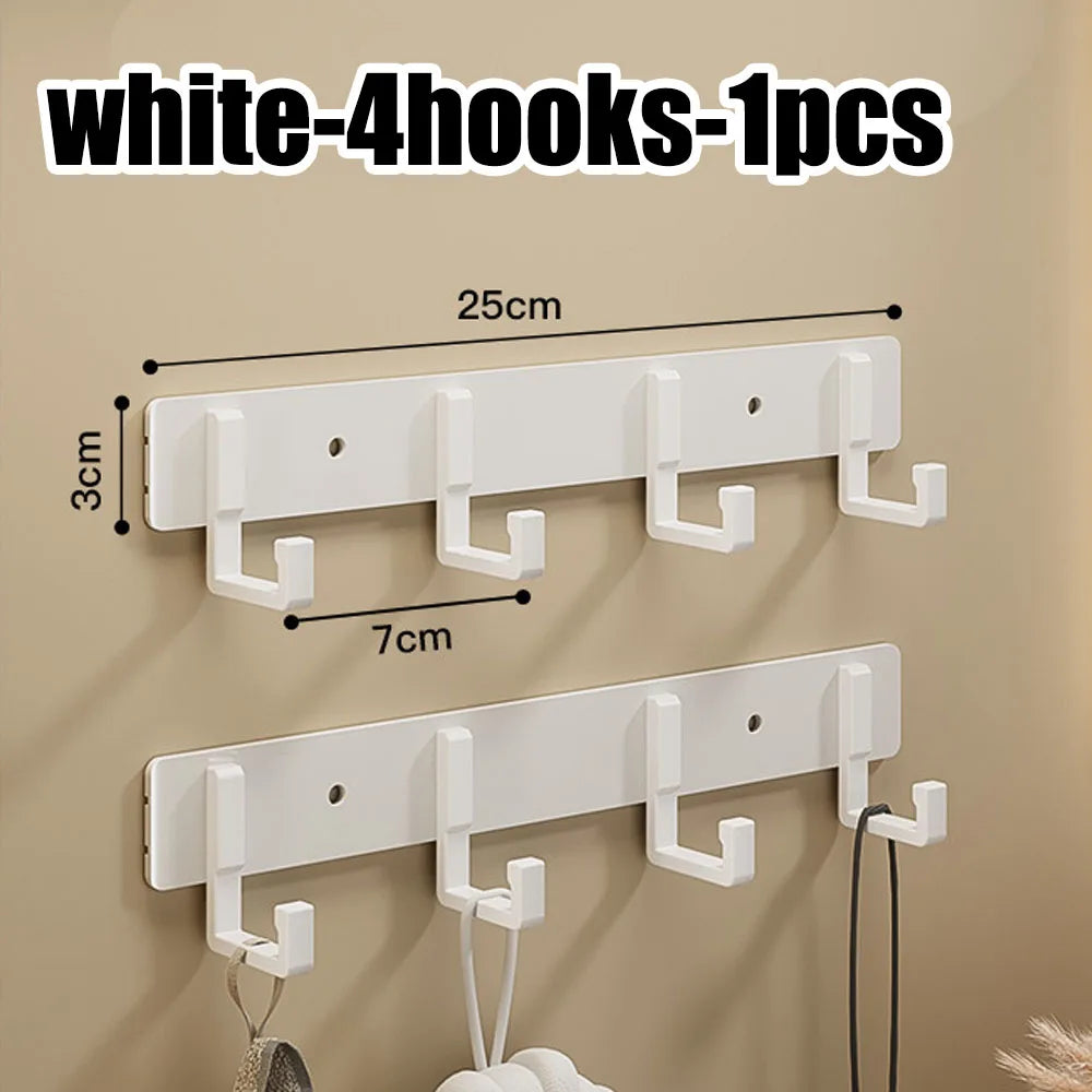 Crochets de Porte Aluminium Sans Perçage - Porte-Vêtements Rangement Chambre Salle de Bain