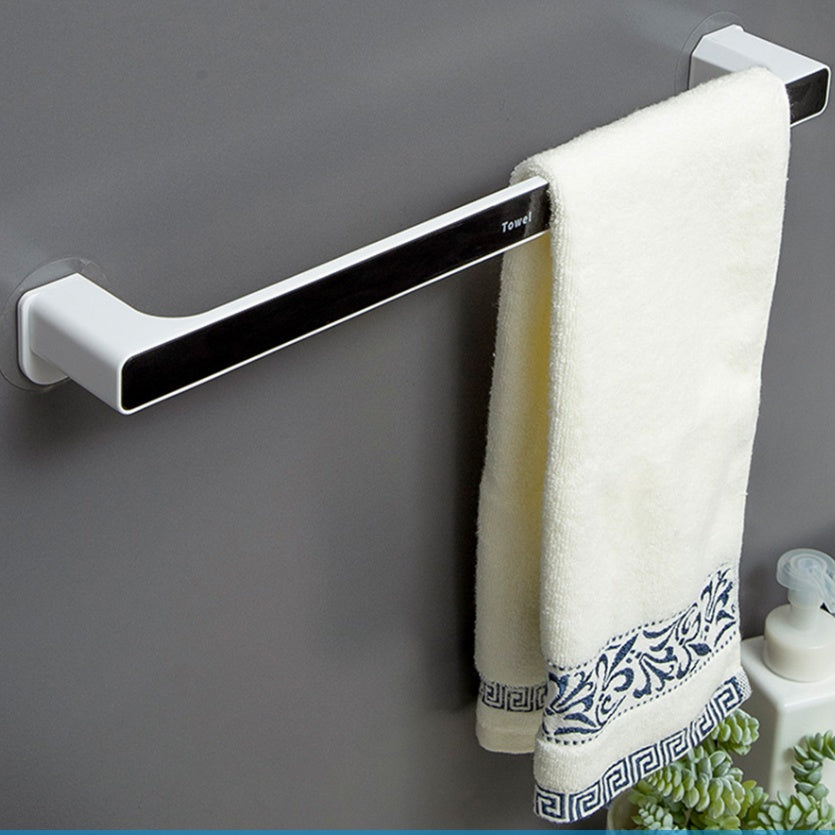 Porte-Serviettes 46cm à Ventouse Sans Perçage - Barre Murale avec Crochets Salle de Bain