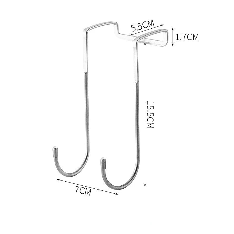 Crochet Double en S Acier Inoxydable 304 Sans Perçage - Porte Placard Cuisine Salle de Bain