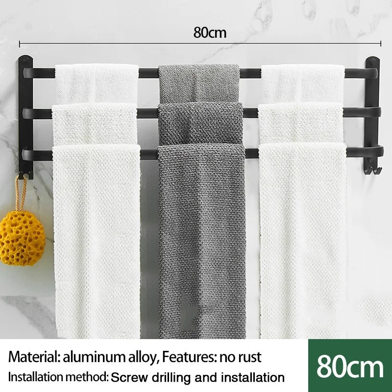 Porte-Serviettes Mural 1/2/3 Niveaux - Rangement Multi-Couches Salle de Bain