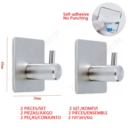 Porte-Papier Toilette Adhésif Mural - Acier Inoxydable Argent Or Noir Salle de Bain Cuisine