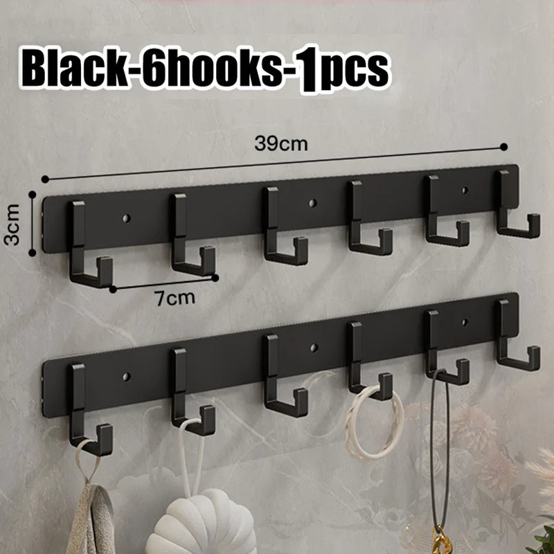 Crochets de Porte Aluminium Sans Perçage - Porte-Vêtements Rangement Chambre Salle de Bain