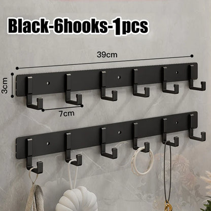 Crochets de Porte Aluminium Sans Perçage - Porte-Vêtements Rangement Chambre Salle de Bain