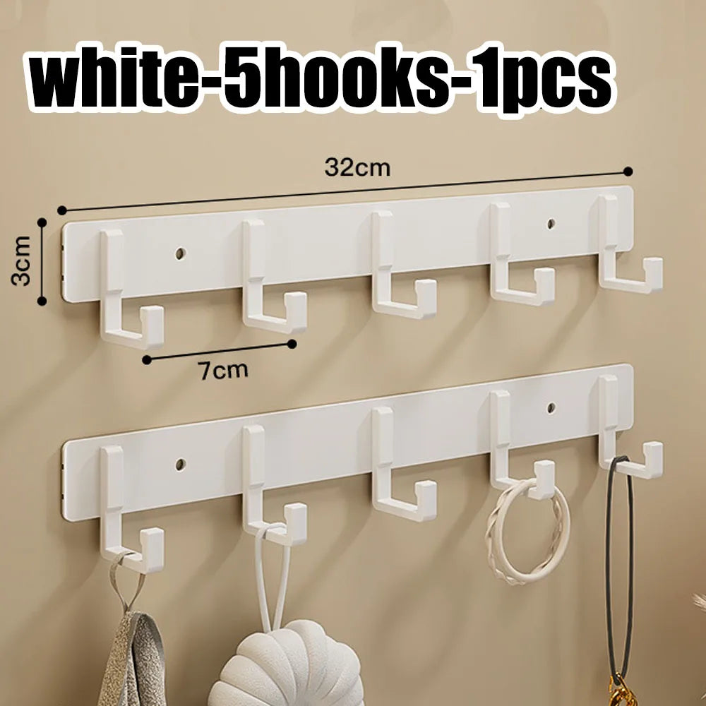 Crochets de Porte Aluminium Sans Perçage - Porte-Vêtements Rangement Chambre Salle de Bain