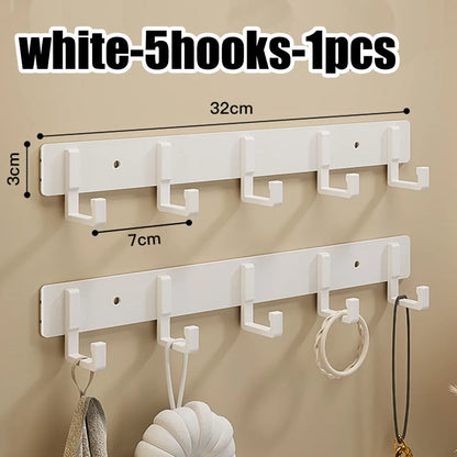 Crochets de Porte Aluminium Sans Perçage - Porte-Vêtements Rangement Chambre Salle de Bain
