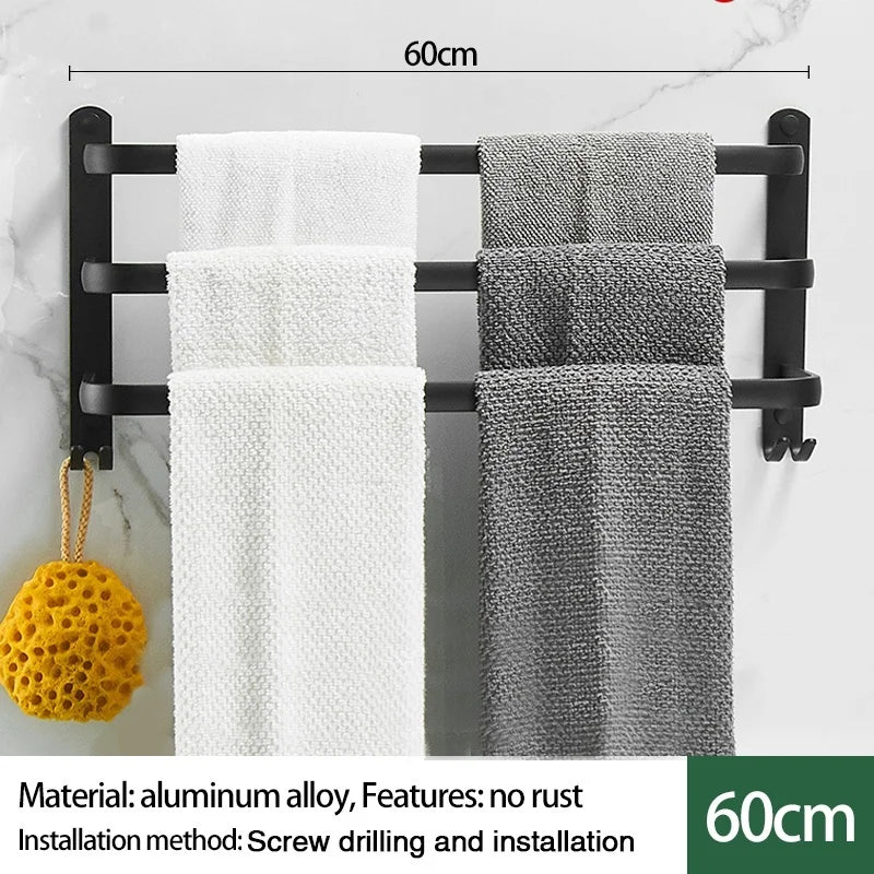 Porte-Serviettes Mural 1/2/3 Niveaux - Rangement Multi-Couches Salle de Bain