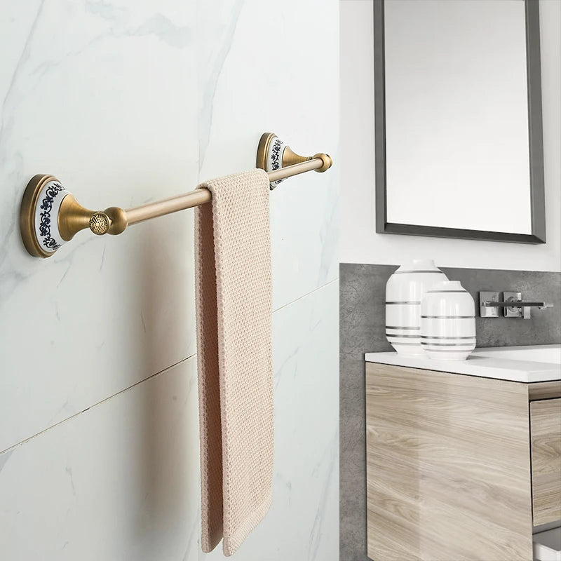 Porte-serviettes Coulissant Antique en Laiton Bronze