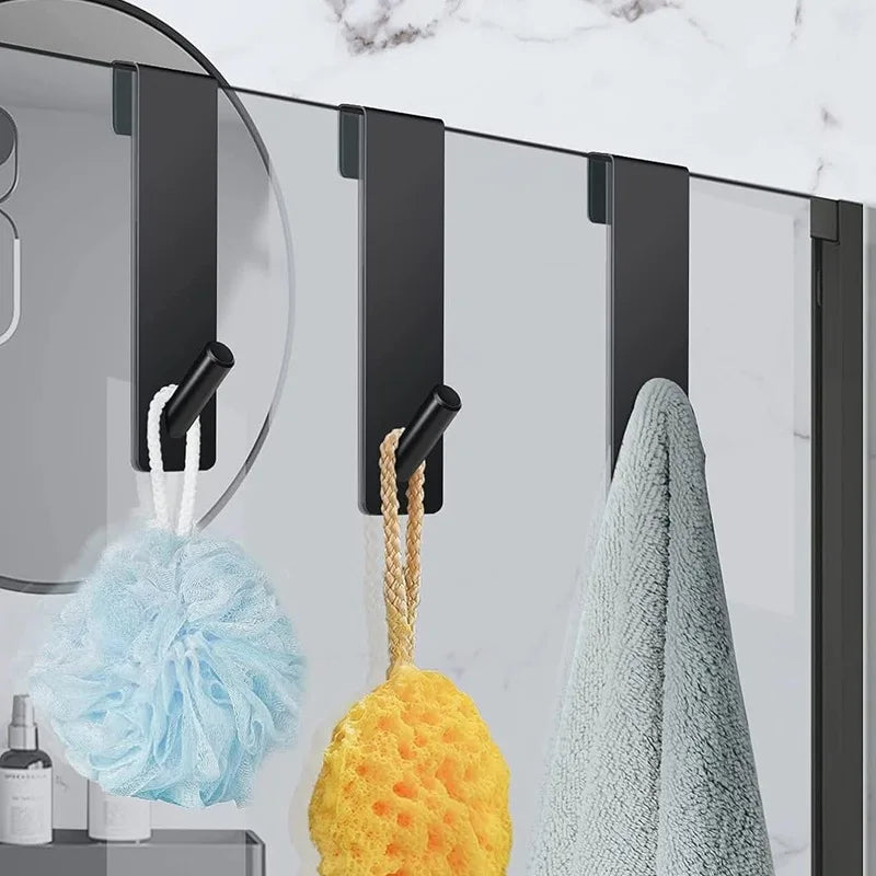 Crochet Métal Détachable pour Porte en Verre - Porte-Vêtements Sans Perçage Salle de Bain