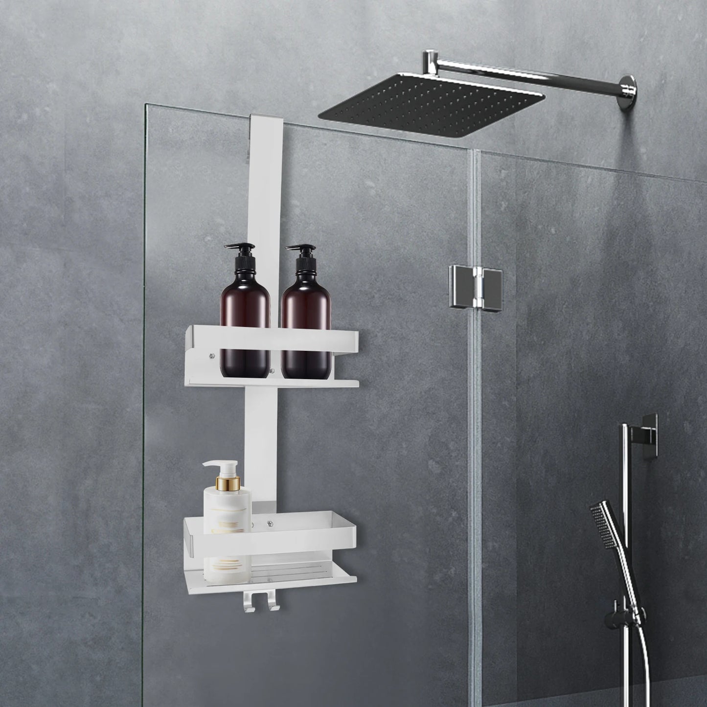 Étagère 2 Niveaux Acier Inoxydable 304 - Rangement Sur Porte Douche Cuisine Balcon
