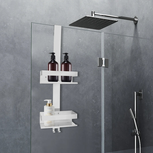 Étagère 2 Niveaux Acier Inoxydable 304 - Rangement Sur Porte Douche Cuisine Balcon