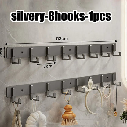 Crochets de Porte Aluminium Sans Perçage - Porte-Vêtements Rangement Chambre Salle de Bain