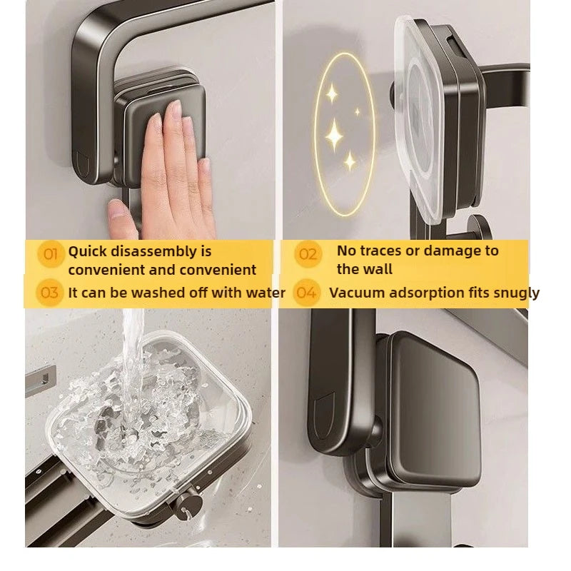 Porte-serviettes Sans Perçage Pliant à Ventouse