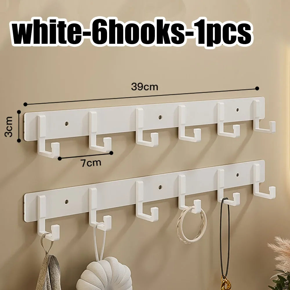 Crochets de Porte Aluminium Sans Perçage - Porte-Vêtements Rangement Chambre Salle de Bain