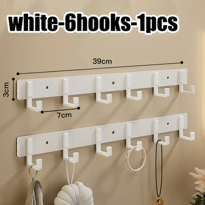 Crochets de Porte Aluminium Sans Perçage - Porte-Vêtements Rangement Chambre Salle de Bain