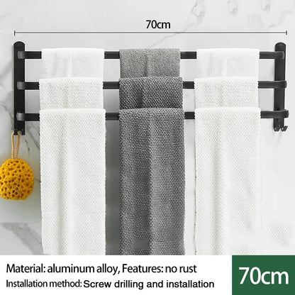 Porte-Serviettes Mural 1/2/3 Niveaux - Rangement Multi-Couches Salle de Bain
