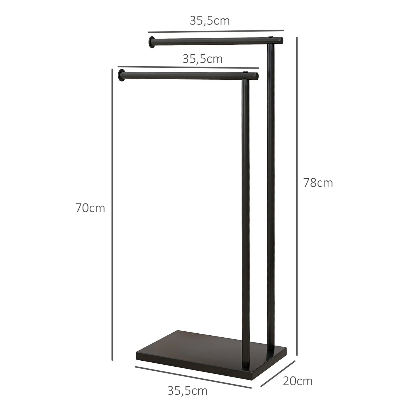 Porte-serviettes sur Pied en Acier Inoxydable