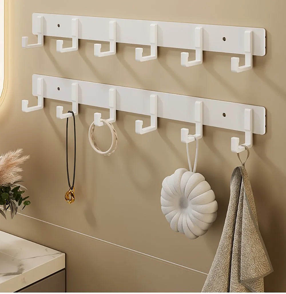 Crochets de Porte Aluminium Sans Perçage - Porte-Vêtements Rangement Chambre Salle de Bain