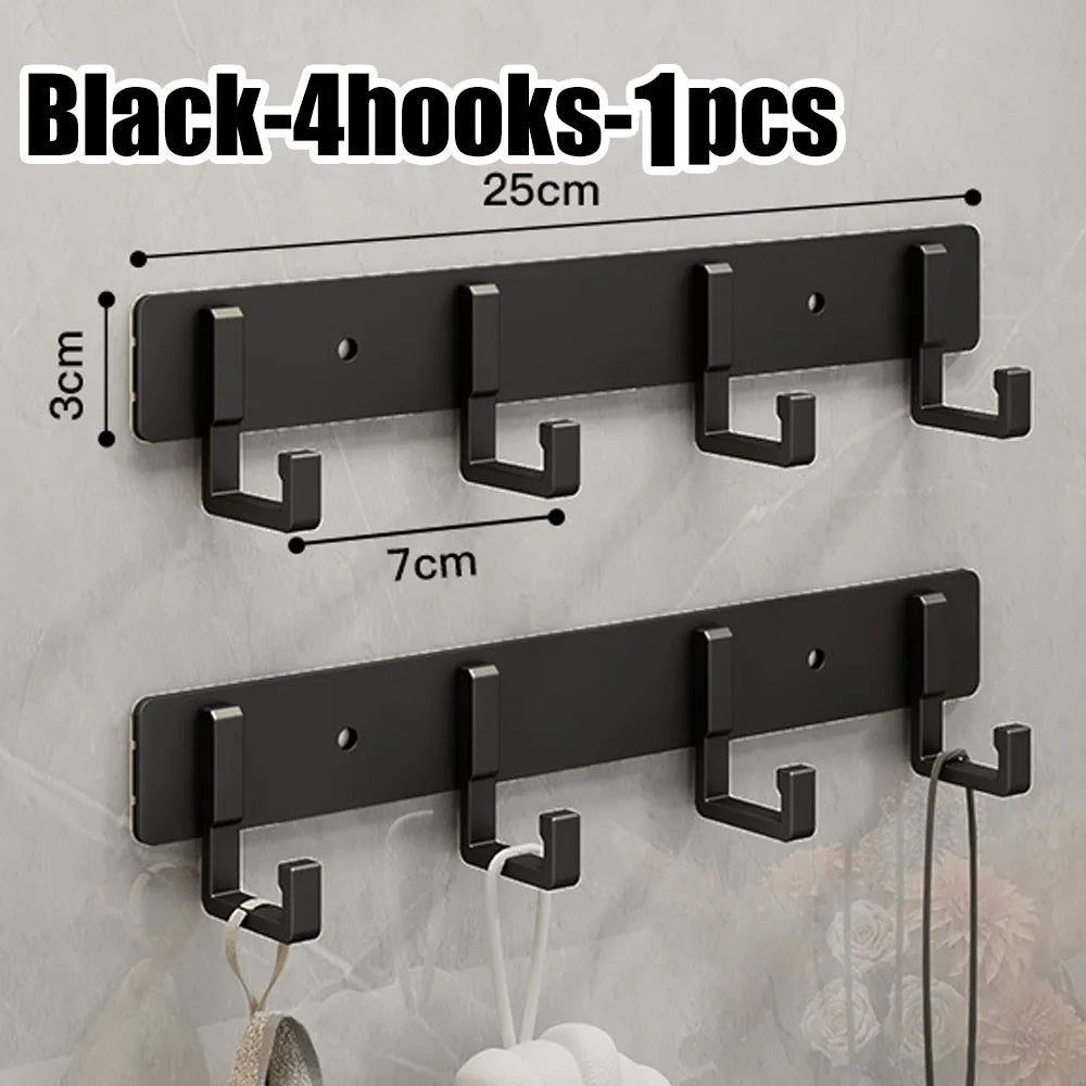 Crochets de Porte Aluminium Sans Perçage - Porte-Vêtements Rangement Chambre Salle de Bain